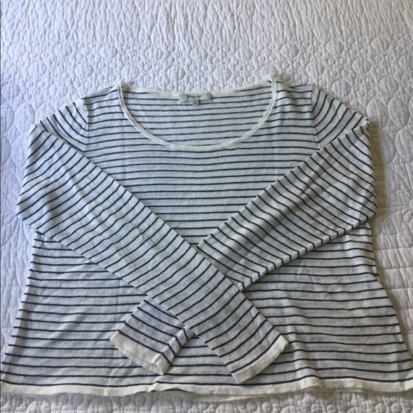 Madewell Linen Navy & White Striped Light Sweater - Picture 1 of 3